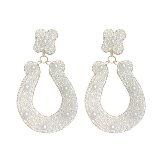 Pearl Horseshoe Earrings