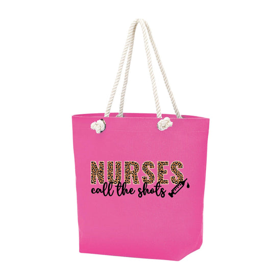 Nurses Call the Shots Hot Pink Castaway Tote