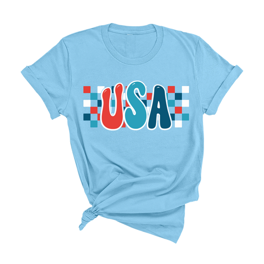 Checkered USA T-Shirt