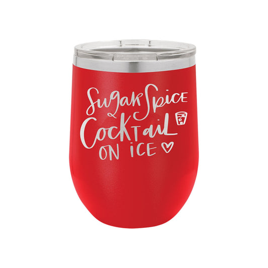 Sugar Spice Cocktail on Ice Red 12oz Insulated Tumbler