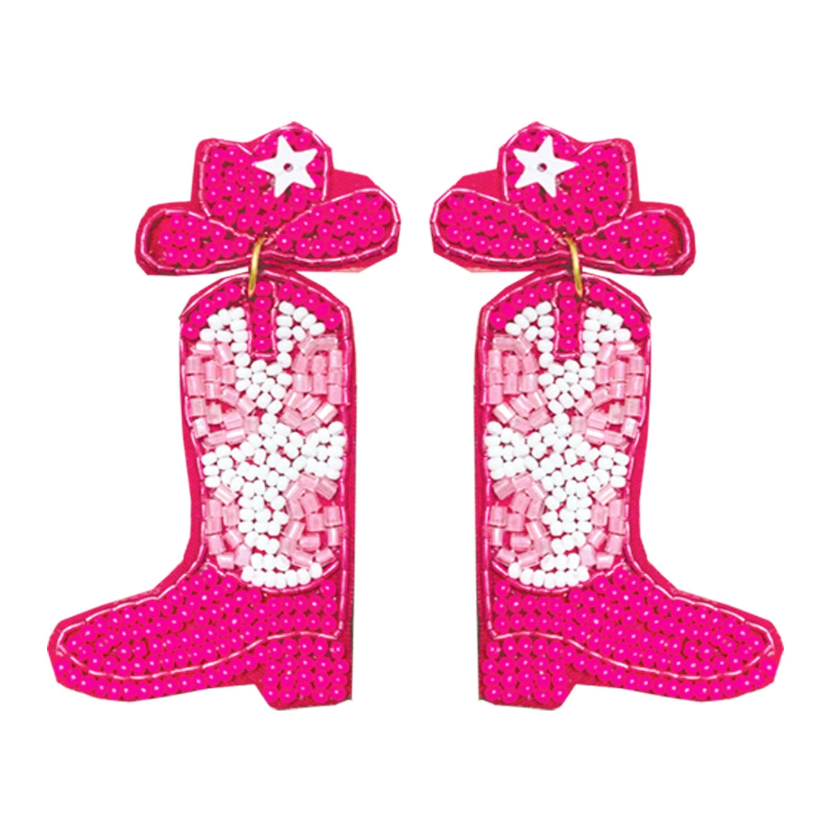 Hot Pink Long Live Cowgirls Earrings