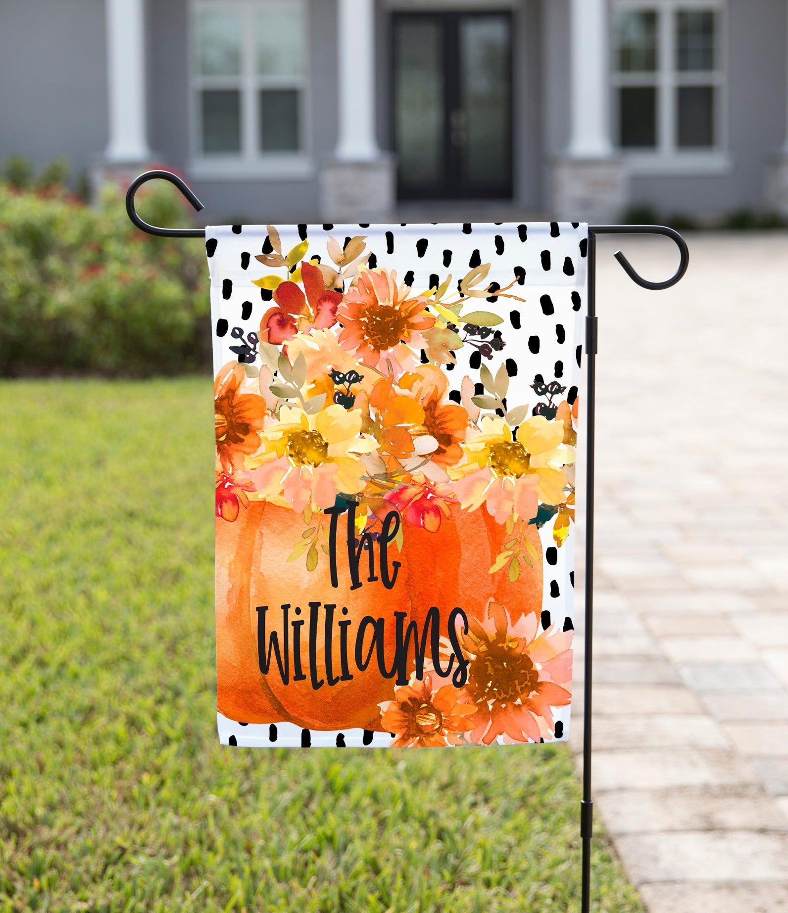 Pumpkin Fall Garden Flag, Halloween Garden Flag, Welcome Flag, Skeleton ...