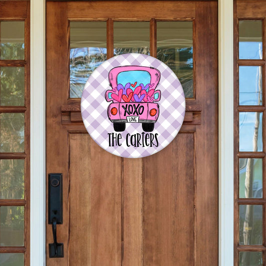 Valentine’s Door Hanger | XOXO Pink Truck