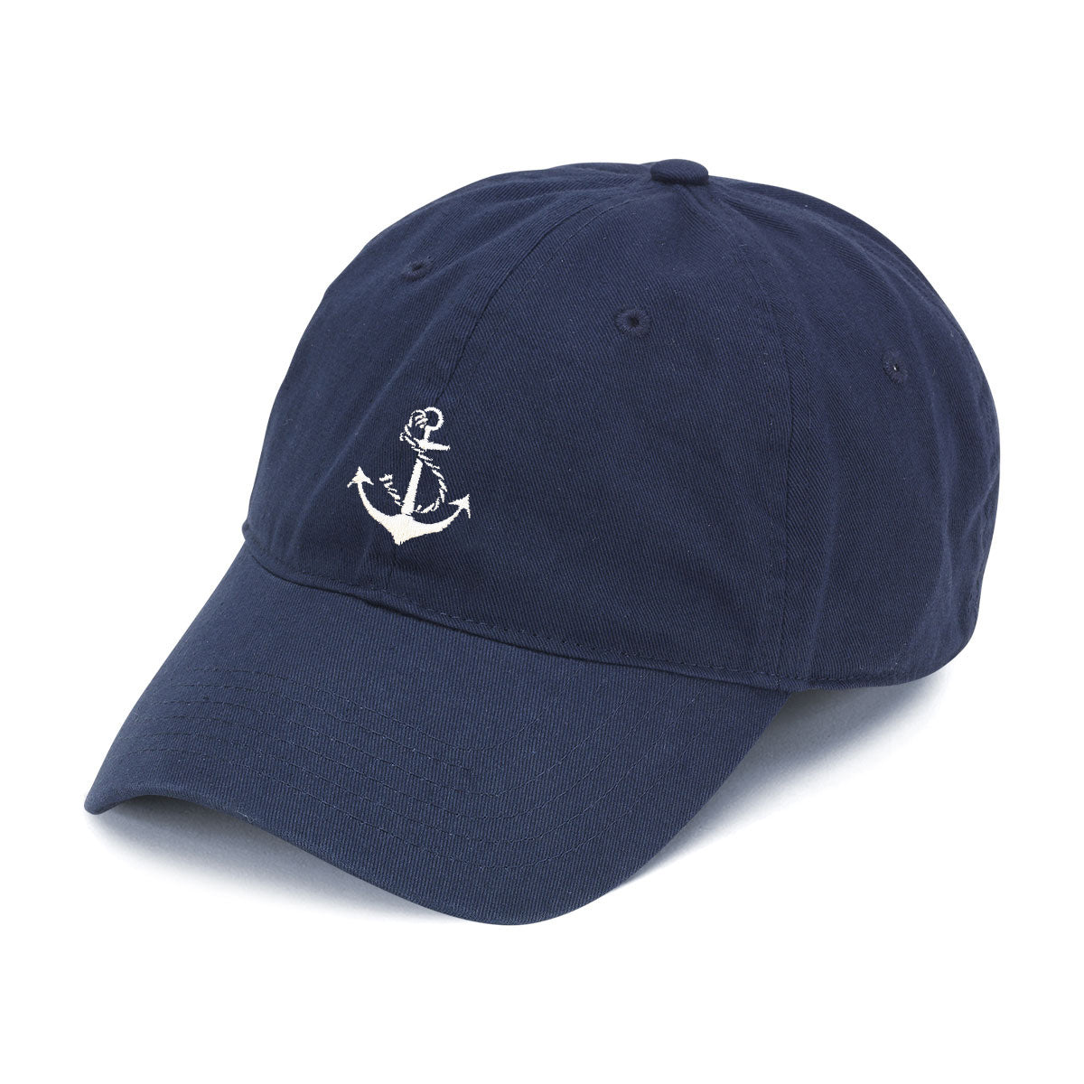 White Anchor Embroidered Navy Cap