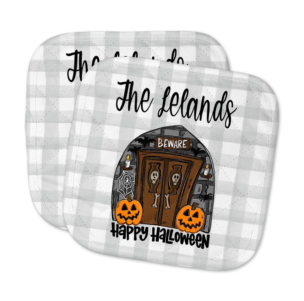 Halloween Pot Holder Set - Spooky Haunted Mansion