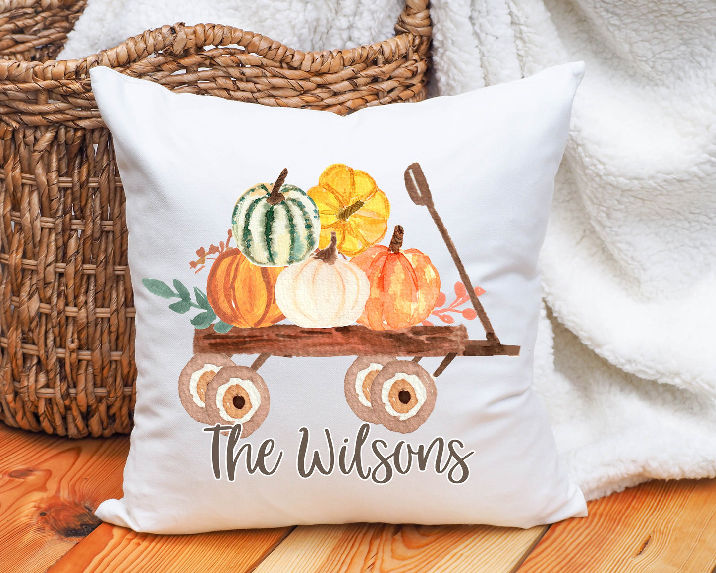 Fall Pillow Covers - Pumpkin Waggon