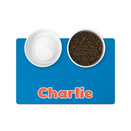 Personalized Pet Bowl Mats - Colorblack Blue