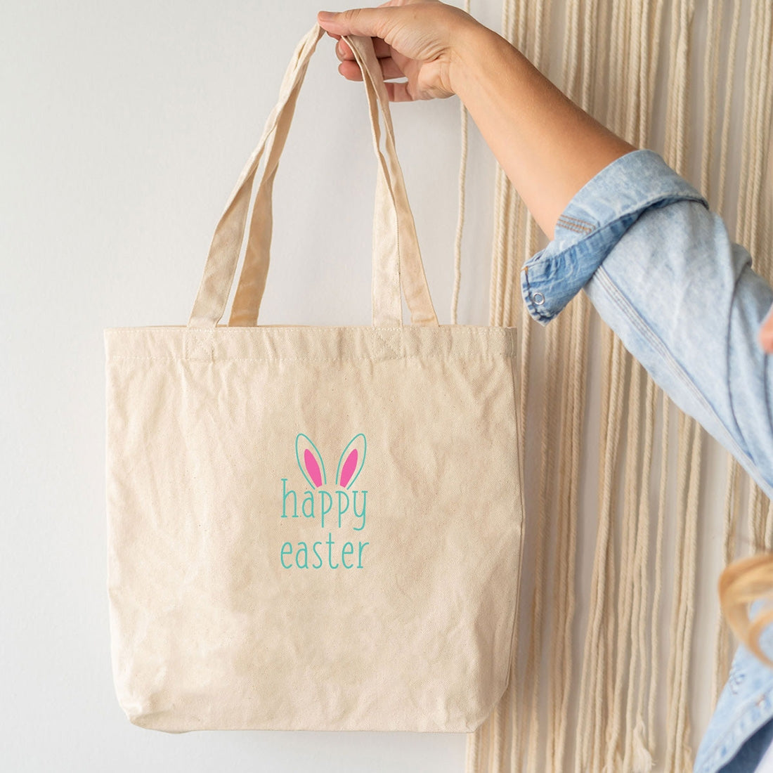 Happy Easter Canvas Tote