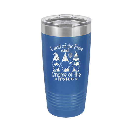 Gnome of the Brave Royal Blue 20oz Insulated Tumbler