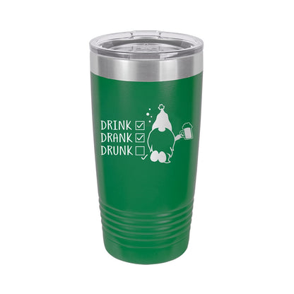Gnomies Drink, Drank, Drunk Green 20oz Insulated Tumbler