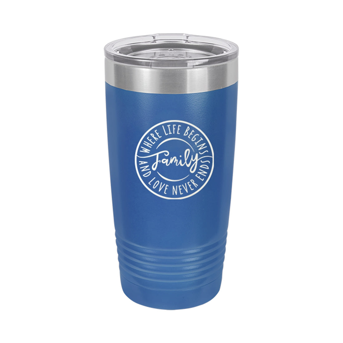 Love Never Ends Royal Blue 20oz Insulated Tumbler